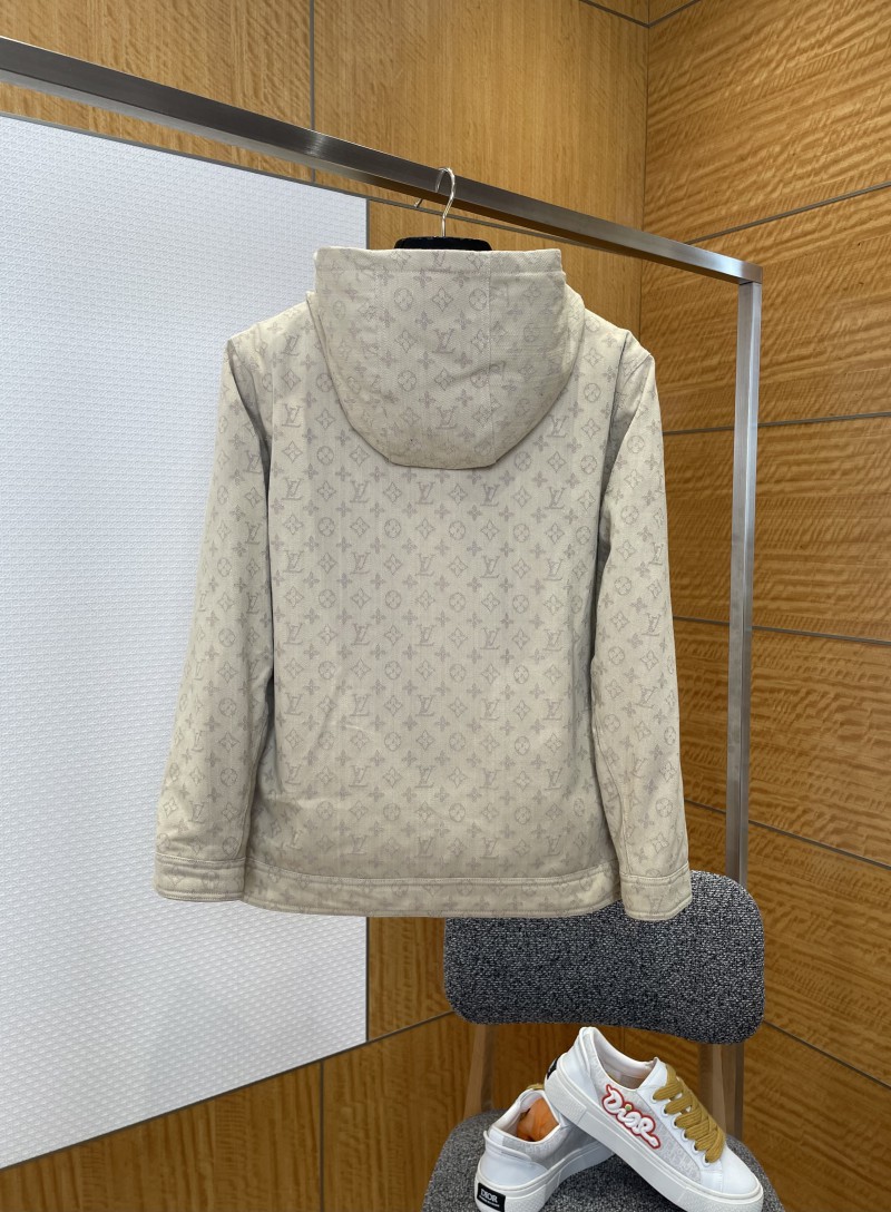 LV Full-Print Hooded Denim Down Jacket 2 1