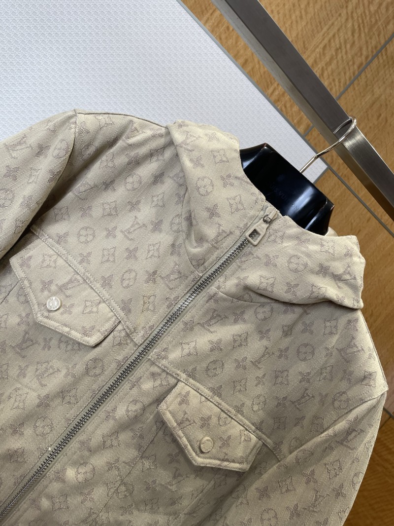LV Full-Print Hooded Denim Down Jacket 2 2