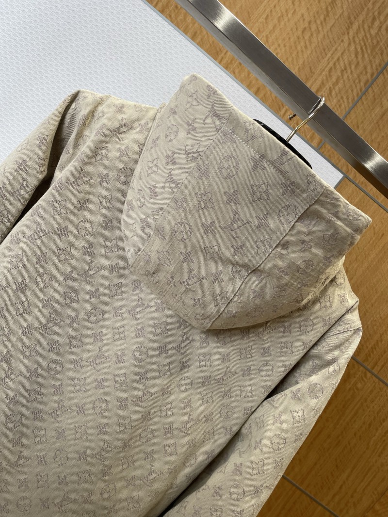 LV Full-Print Hooded Denim Down Jacket 2 5