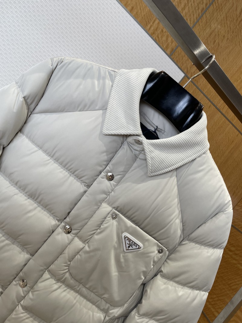 Prada Metal Triangle Logo Lapel Down Jacket 1 2