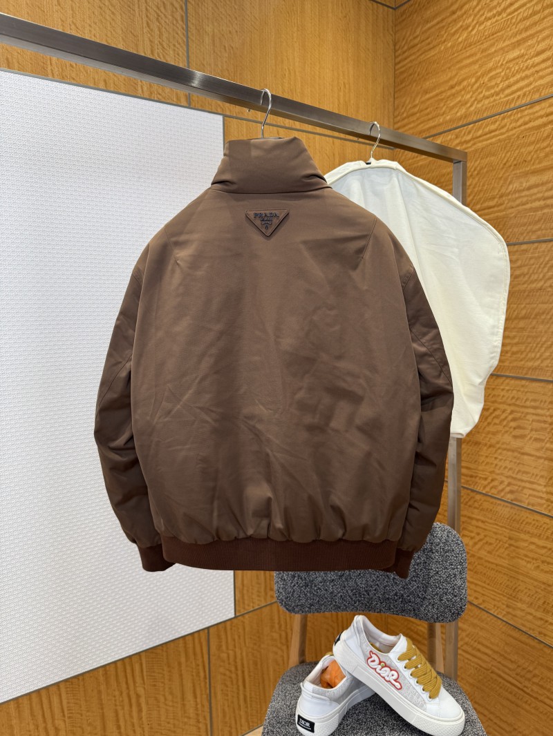 Prada Cuff Logo Zipper Pocket Down Jacket 1 1