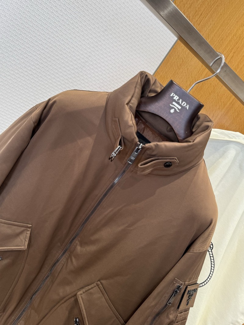 Prada Cuff Logo Zipper Pocket Down Jacket 1 2