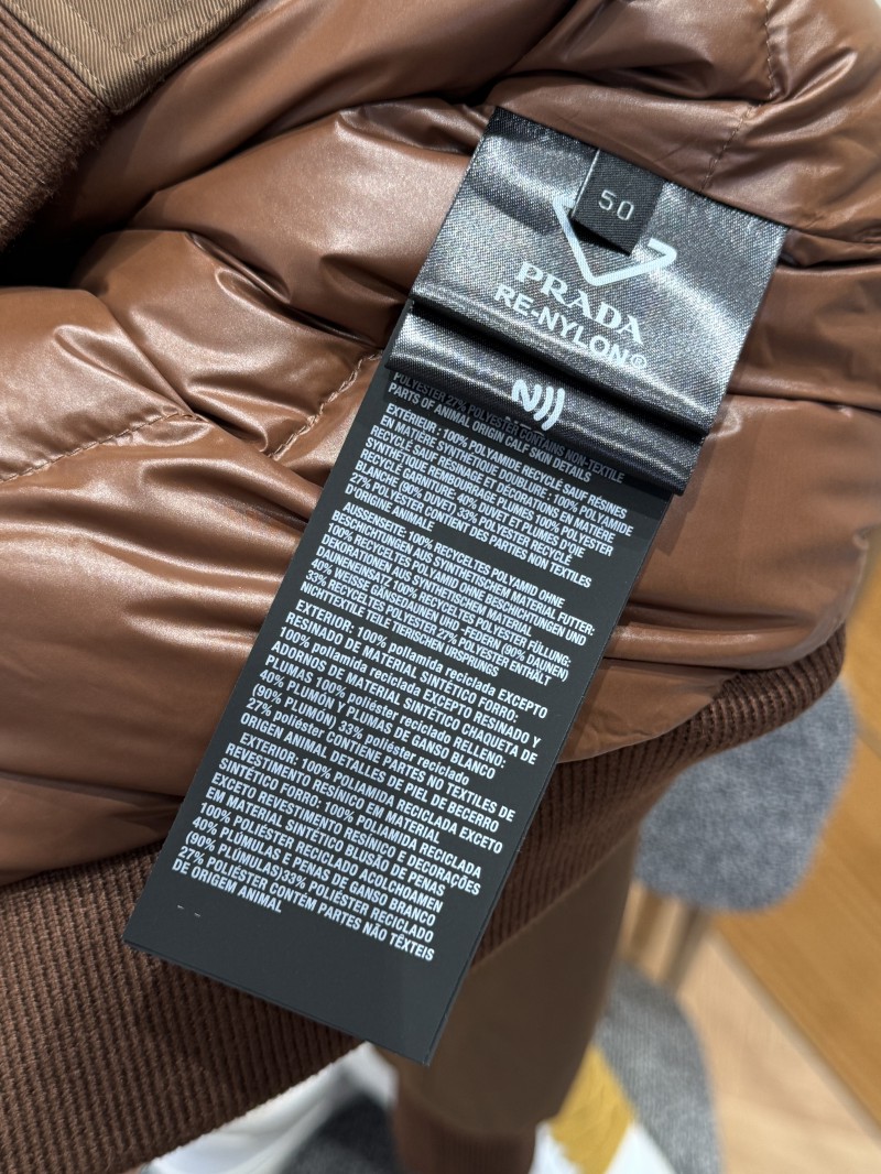 Prada Cuff Logo Zipper Pocket Down Jacket 1 8