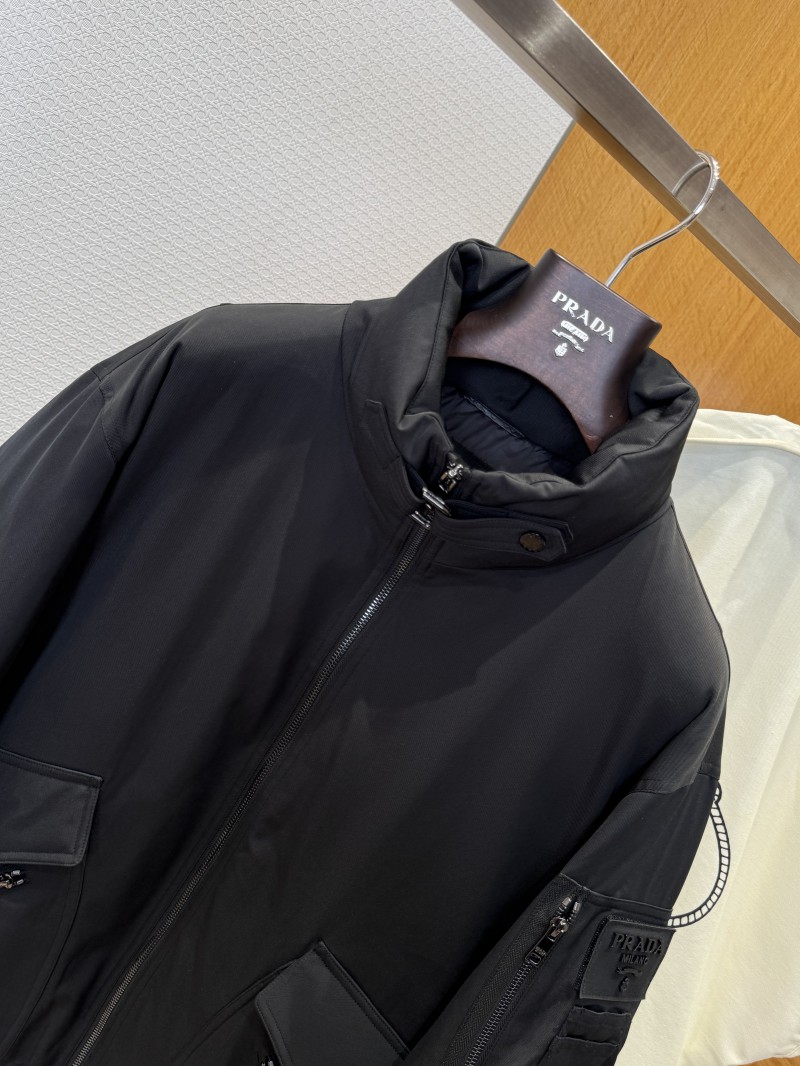 Prada Cuff Logo Zipper Pocket Down Jacket 2 2