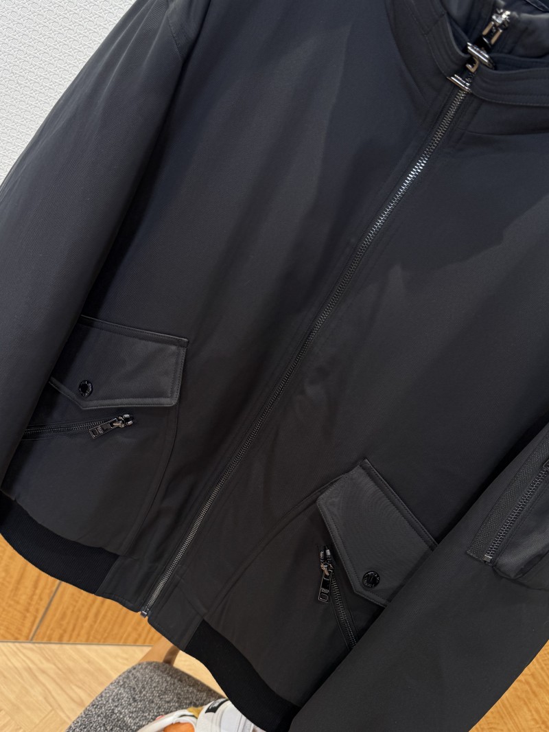 Prada Cuff Logo Zipper Pocket Down Jacket 2 3