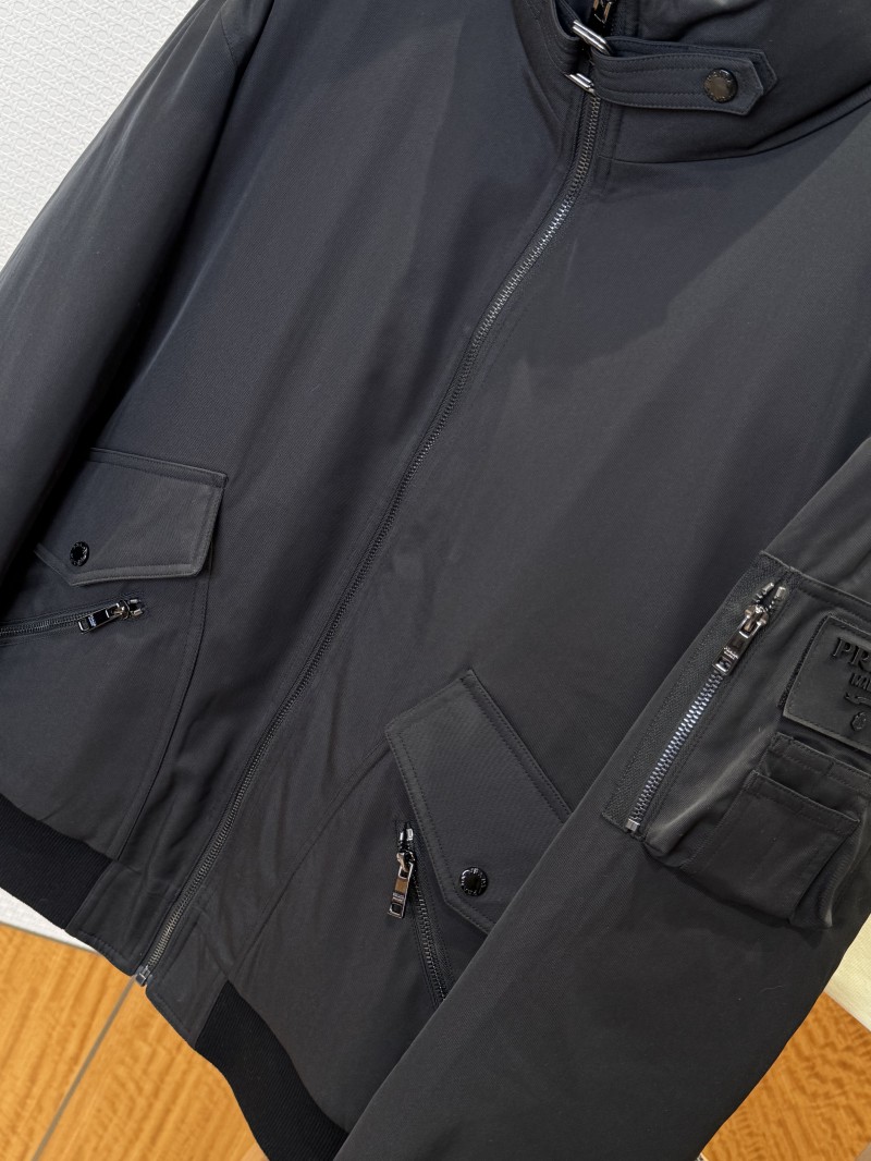 Prada Cuff Logo Zipper Pocket Down Jacket 2 4