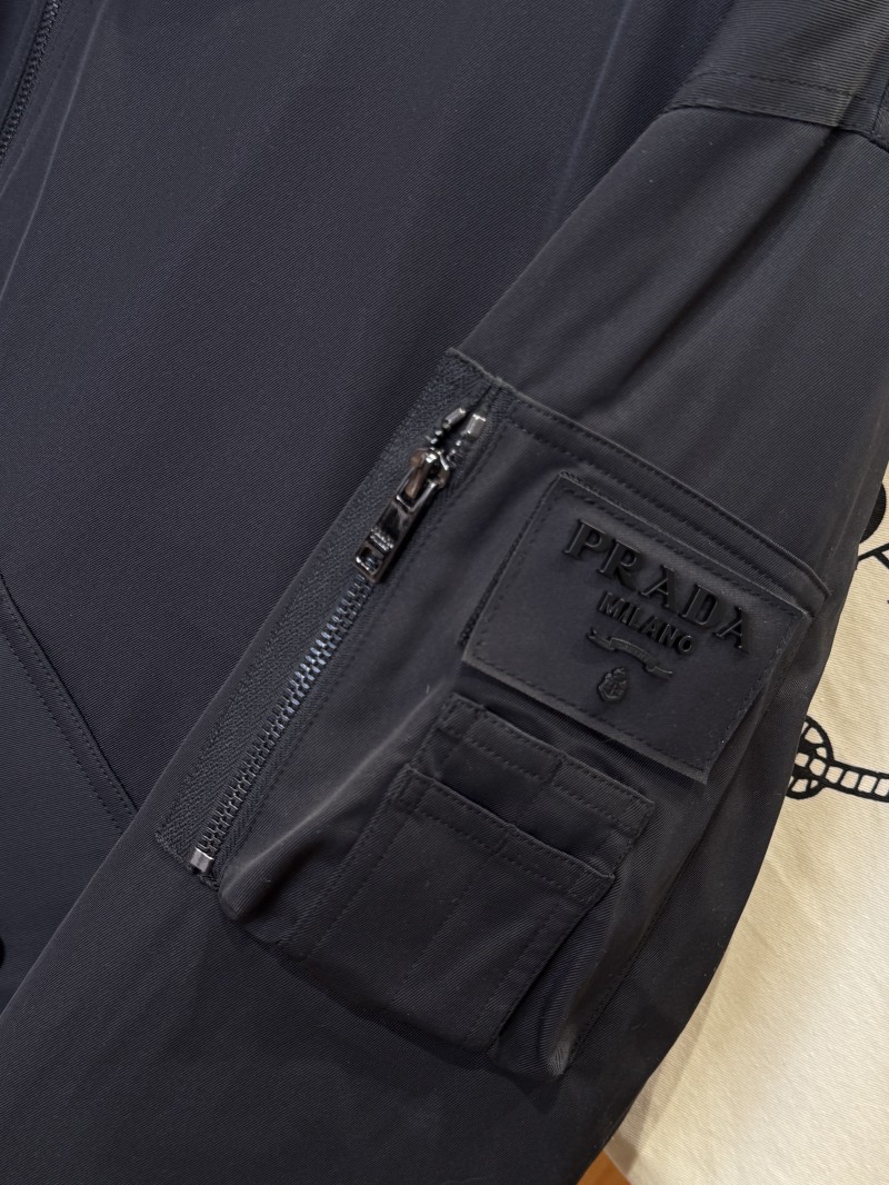Prada Cuff Logo Zipper Pocket Down Jacket 2 5