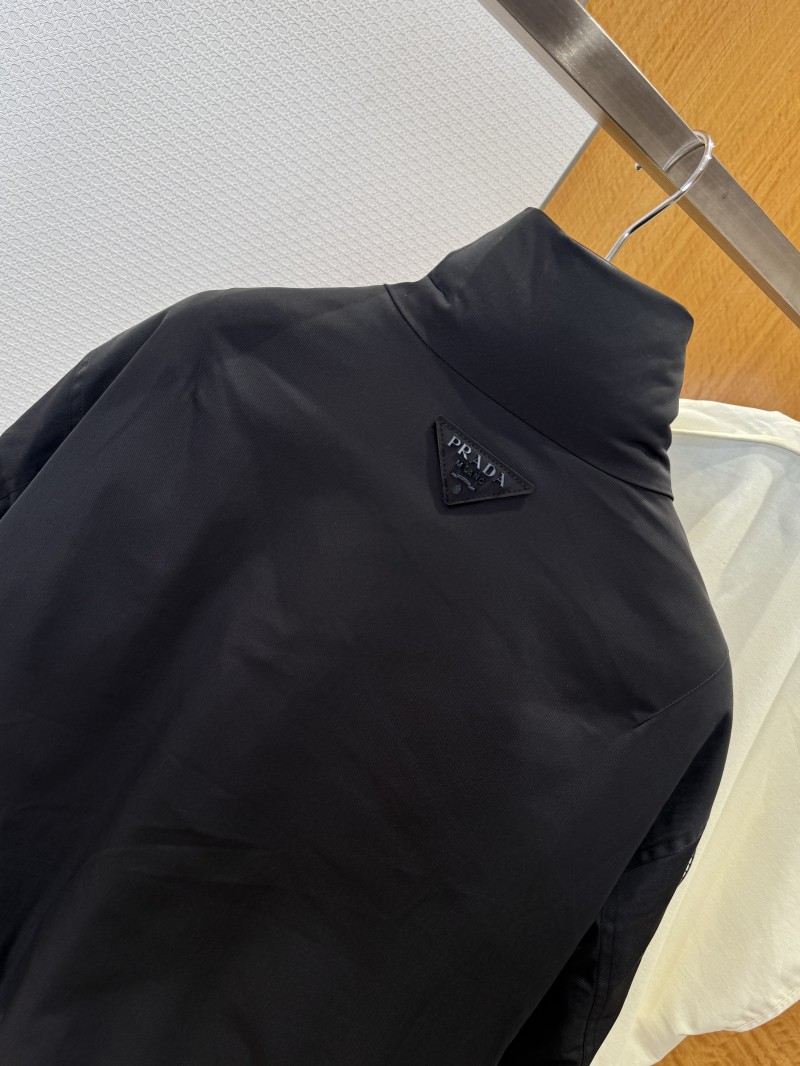 Prada Cuff Logo Zipper Pocket Down Jacket 2 6