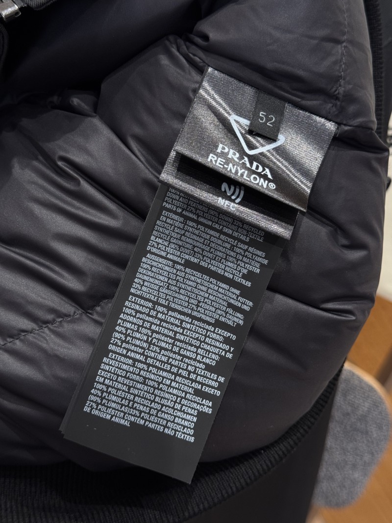 Prada Cuff Logo Zipper Pocket Down Jacket 2 8