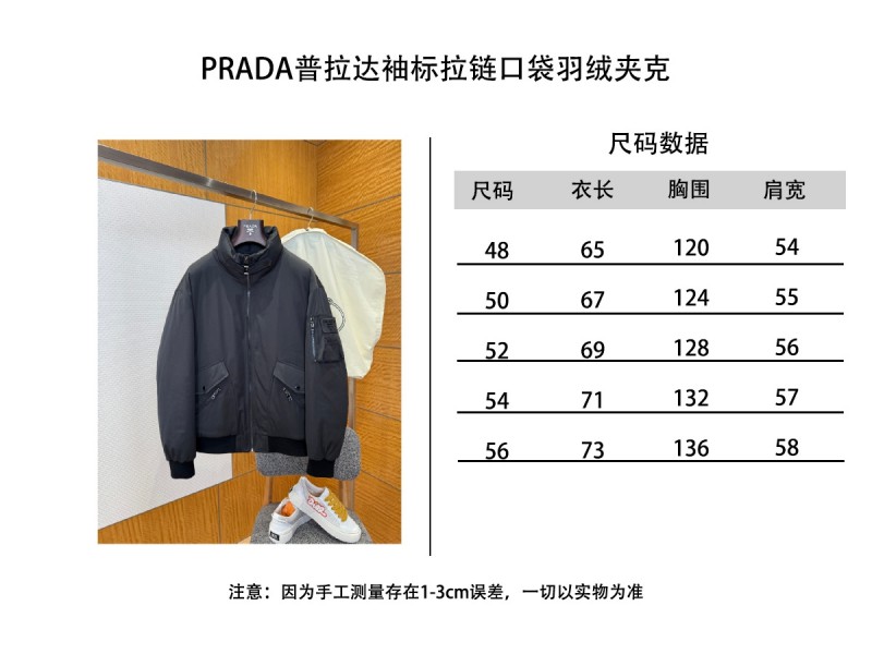 Prada Cuff Logo Zipper Pocket Down Jacket 2 9