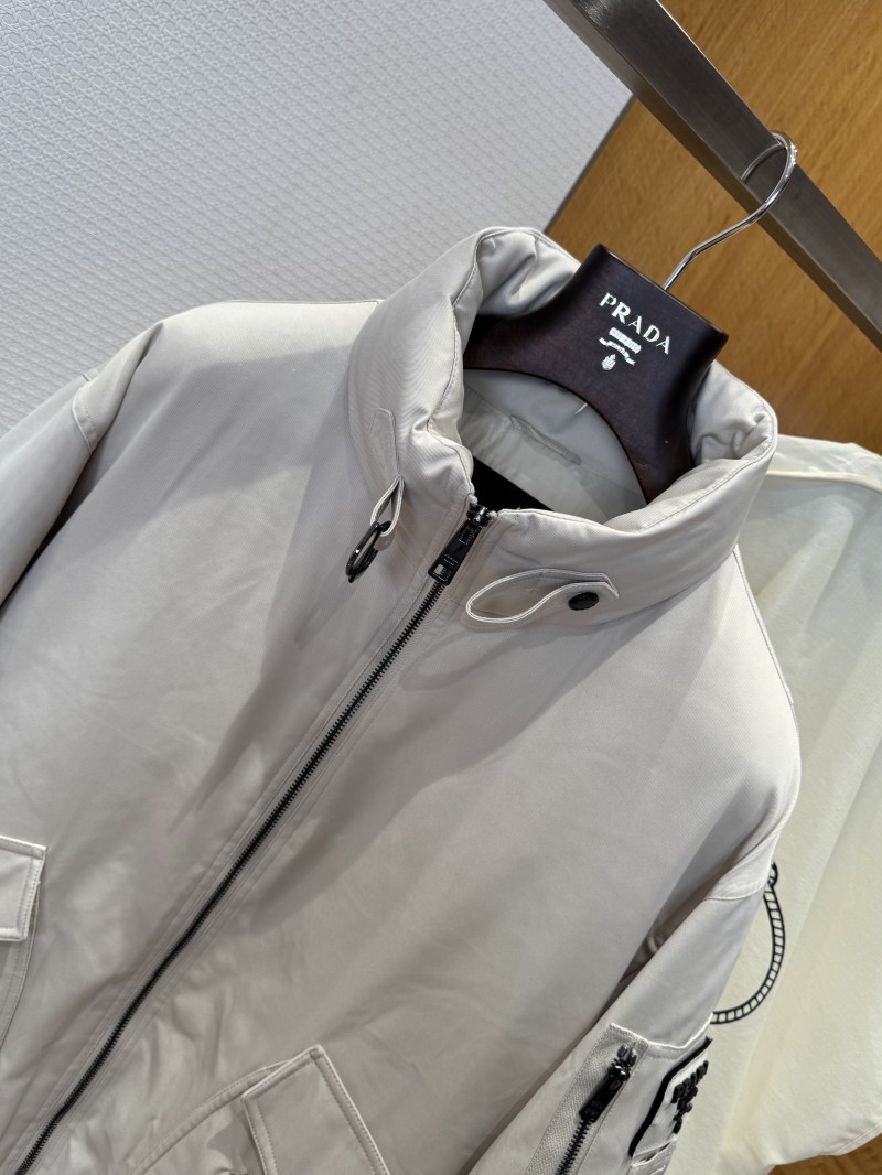 Prada Cuff Logo Zipper Pocket Down Jacket 3 2