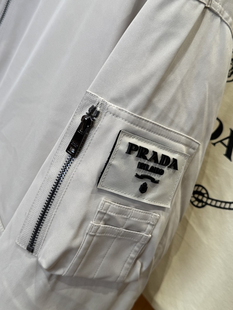 Prada Cuff Logo Zipper Pocket Down Jacket 3 5