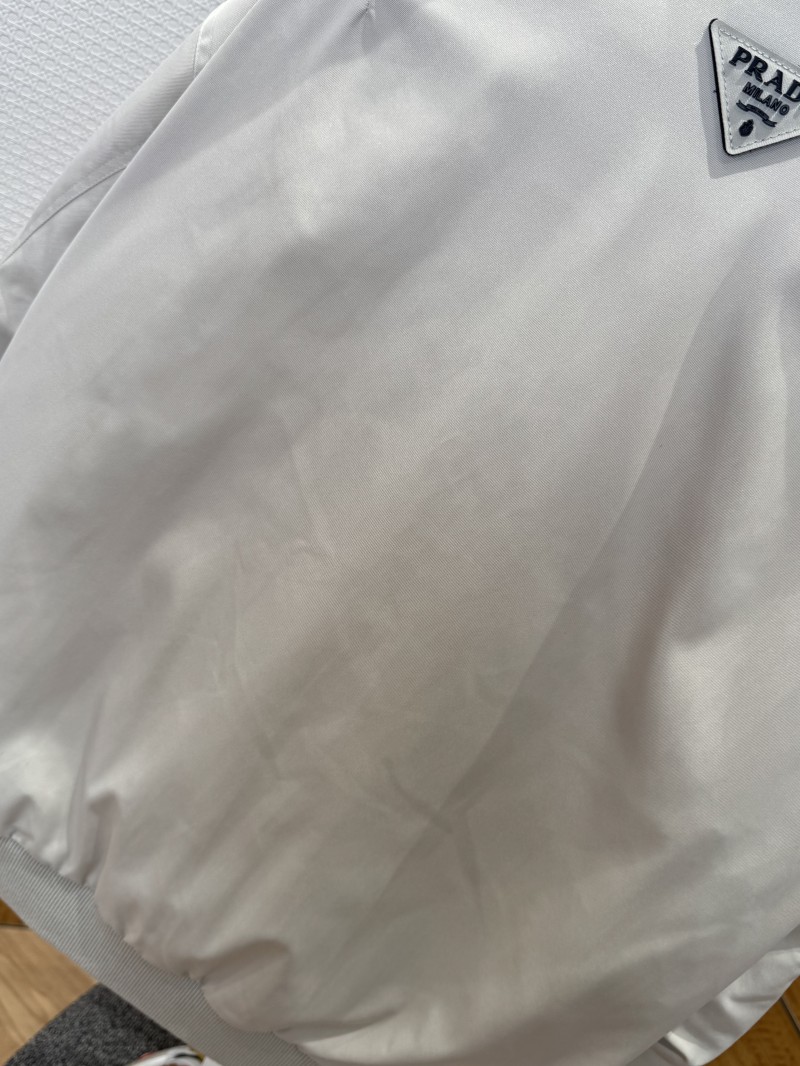 Prada Cuff Logo Zipper Pocket Down Jacket 3 8
