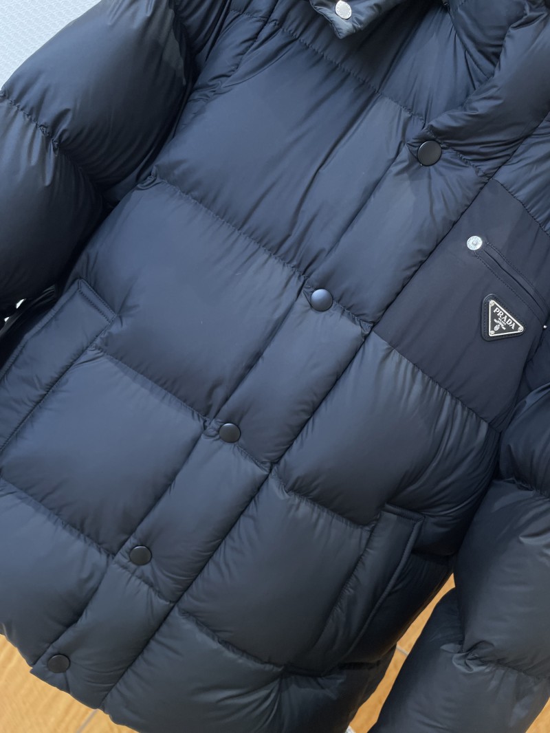 Prada Classic Triangle Logo Detachable Sleeves Down Jacket 1 3