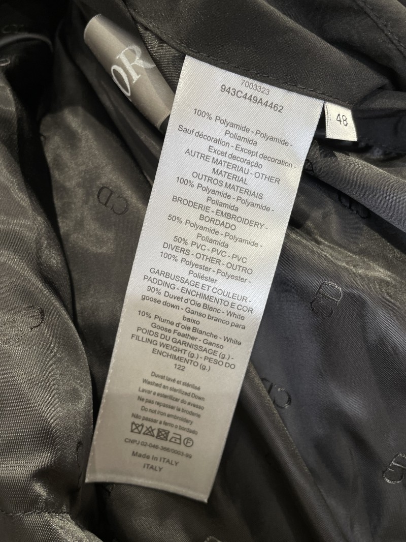 Dior Logo Zipper Stand Collar Down Jacket 8