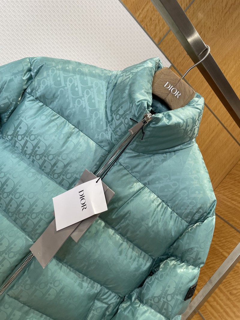 Dior All-Over Print Solid Color Zipper Stand Collar Down Jacket1 2
