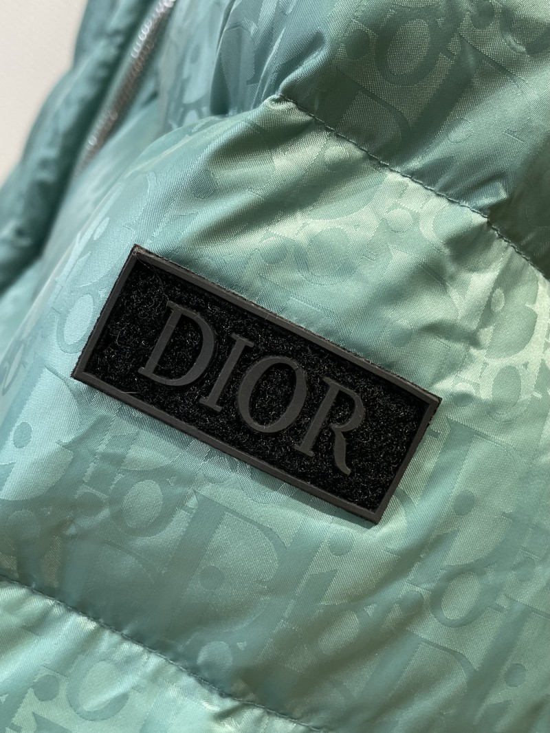 Dior All-Over Print Solid Color Zipper Stand Collar Down Jacket1 5