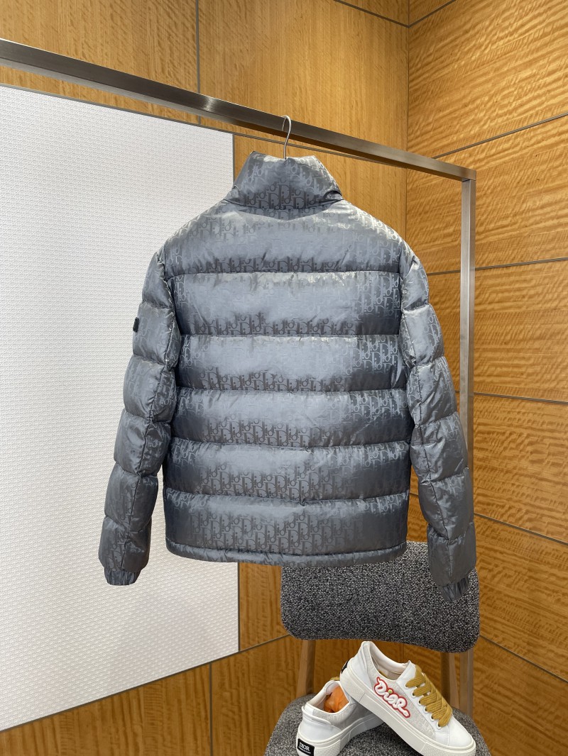 Dior All-Over Print Solid Color Zipper Stand Collar Down Jacket 2 1