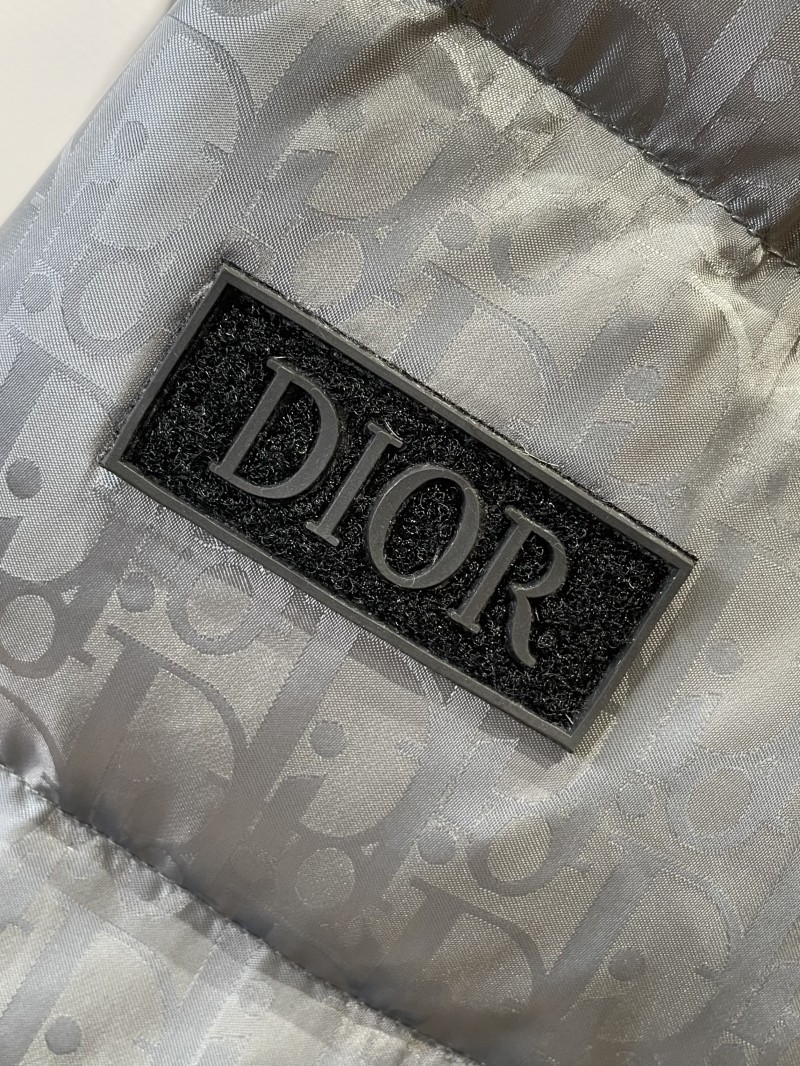 Dior All-Over Print Solid Color Zipper Stand Collar Down Jacket 2 5