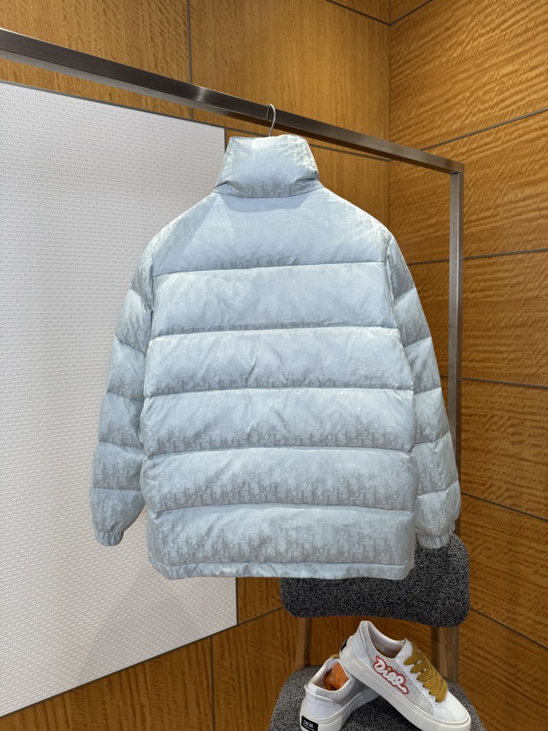 Dior All-Over Print Solid Color Zipper Stand Collar Down Jacket 3 1