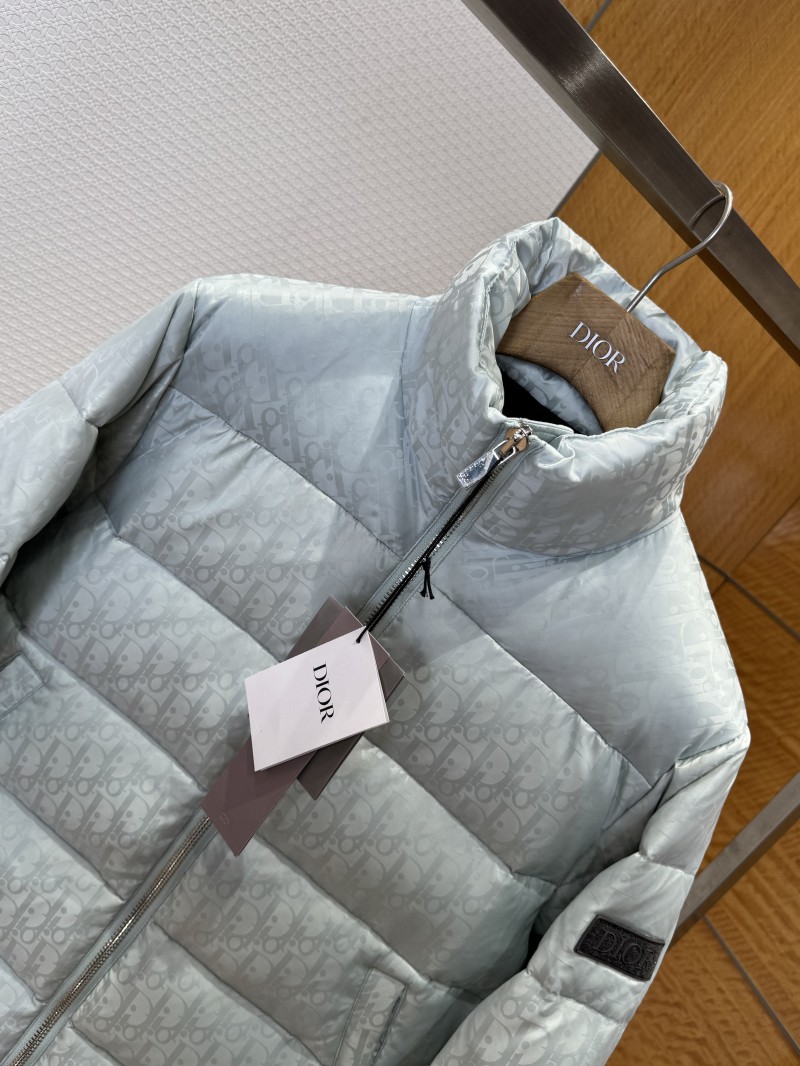 Dior All-Over Print Solid Color Zipper Stand Collar Down Jacket 3 2