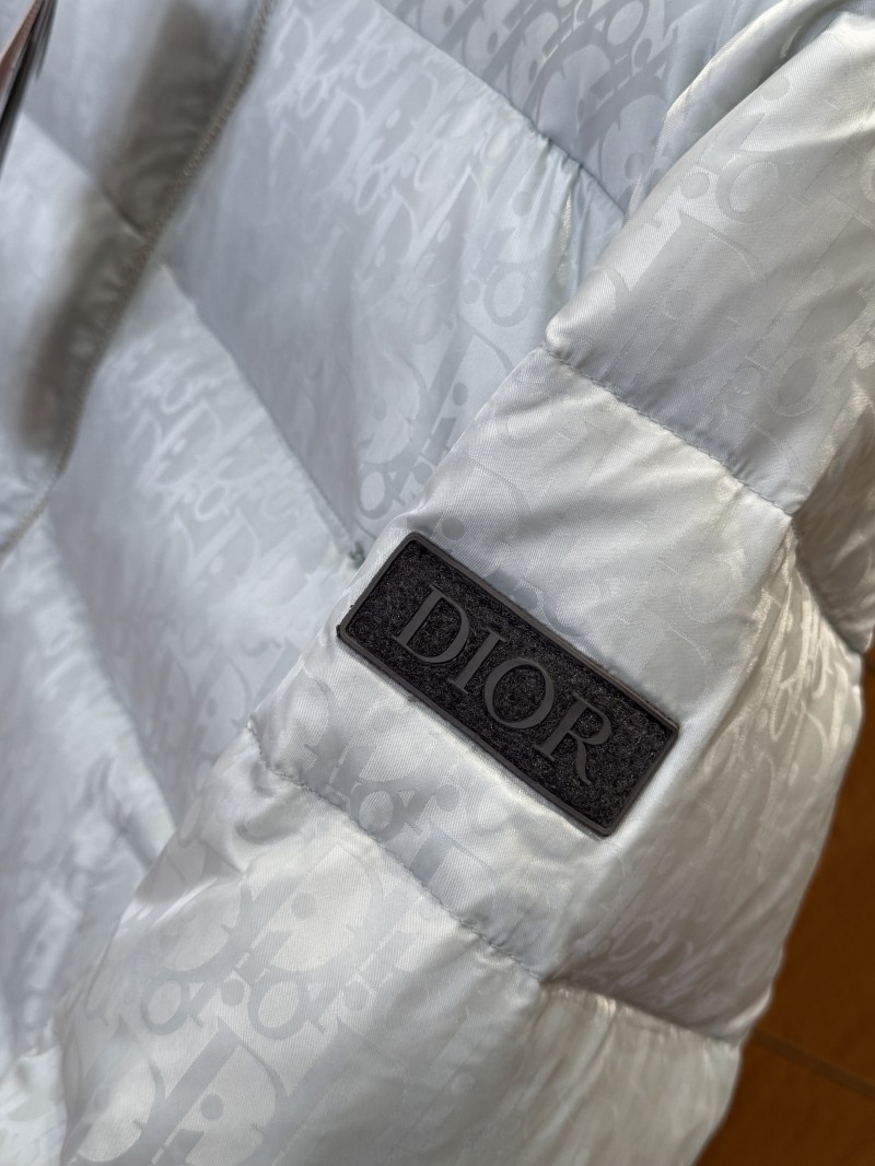 Dior All-Over Print Solid Color Zipper Stand Collar Down Jacket 3 5