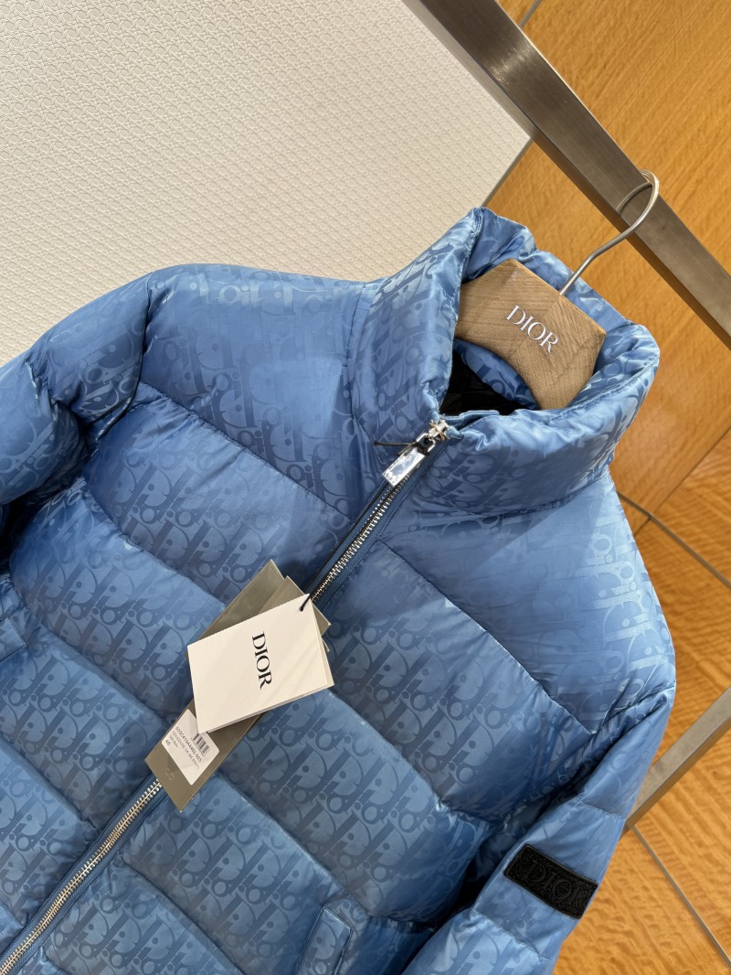 Dior All-Over Print Solid Color Zipper Stand Collar Down Jacket 4 2