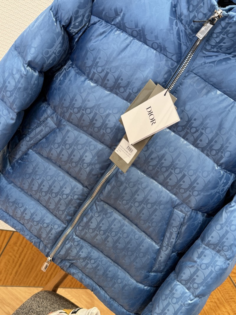 Dior All-Over Print Solid Color Zipper Stand Collar Down Jacket 4 3