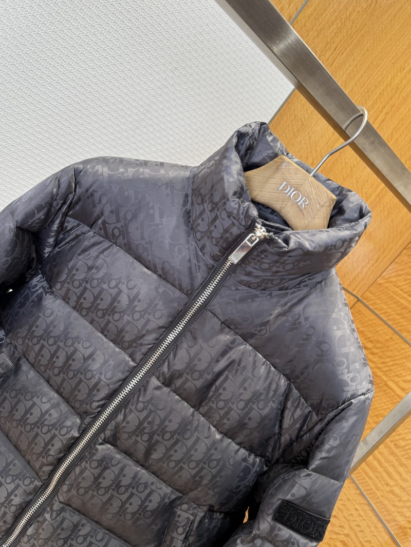 Dior All-Over Print Solid Color Zipper Stand Collar Down Jacket 5 2