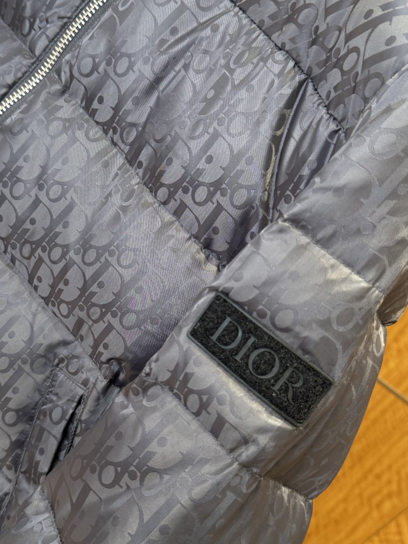 Dior All-Over Print Solid Color Zipper Stand Collar Down Jacket 5 4