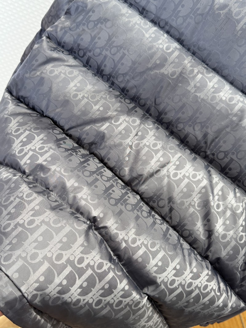 Dior All-Over Print Solid Color Zipper Stand Collar Down Jacket 5 7