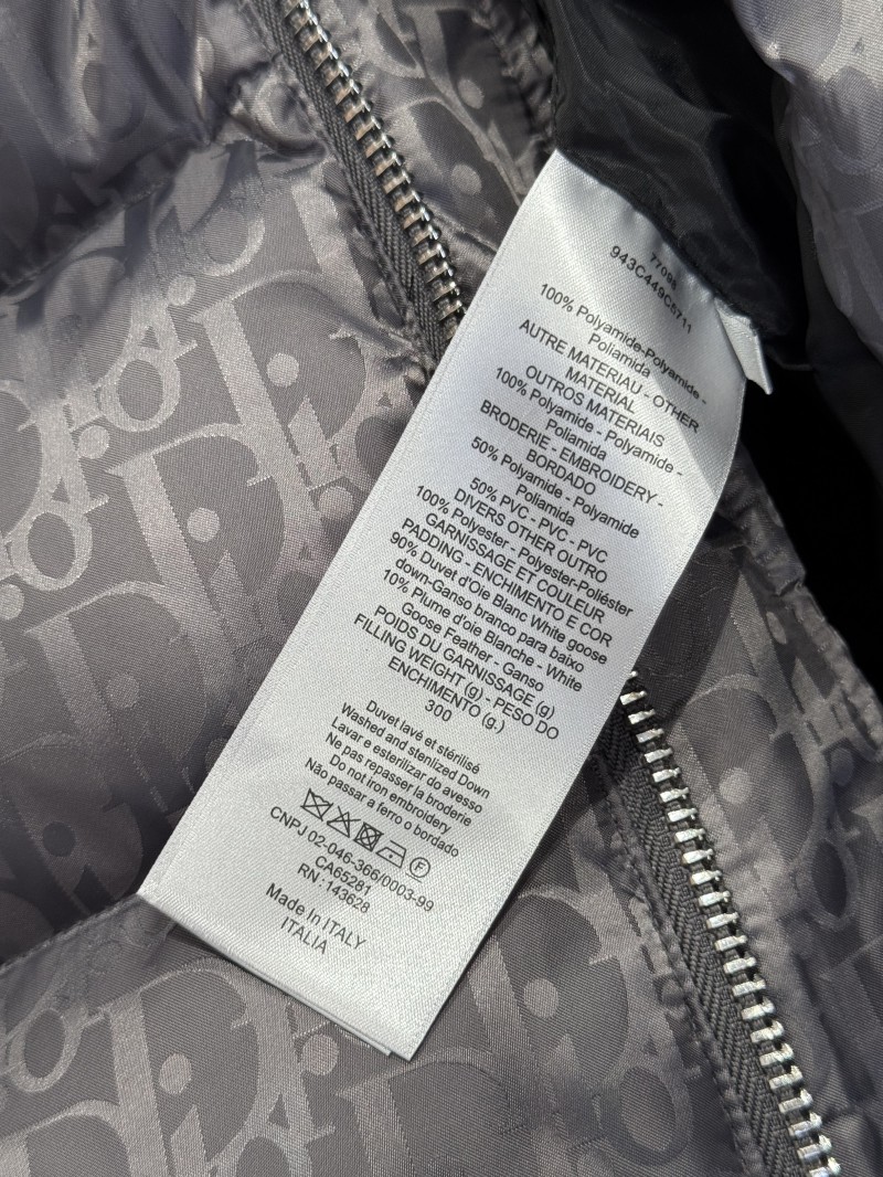 Dior All-Over Print Solid Color Zipper Stand Collar Down Jacket 5 8