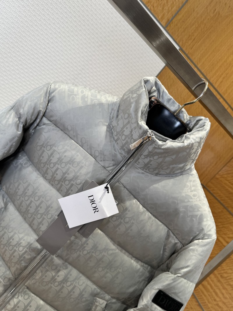 Dior All-Over Print Solid Color Zipper Stand Collar Down Jacket 6 2