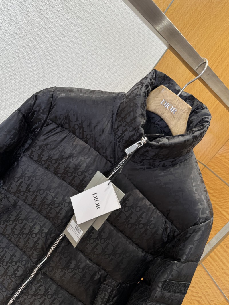 Dior All-Over Print Solid Color Zipper Stand Collar Down Jacket 7 2