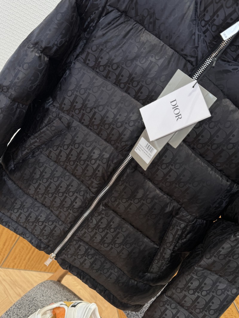 Dior All-Over Print Solid Color Zipper Stand Collar Down Jacket 7 3
