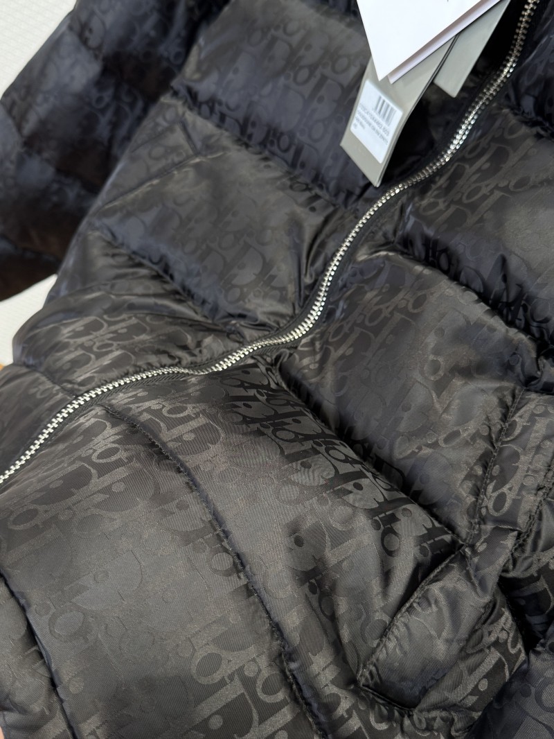 Dior All-Over Print Solid Color Zipper Stand Collar Down Jacket 7 4