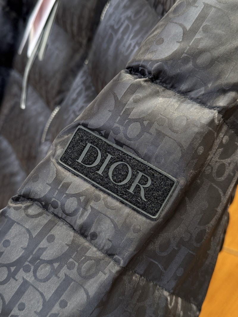 Dior All-Over Print Solid Color Zipper Stand Collar Down Jacket 7 5