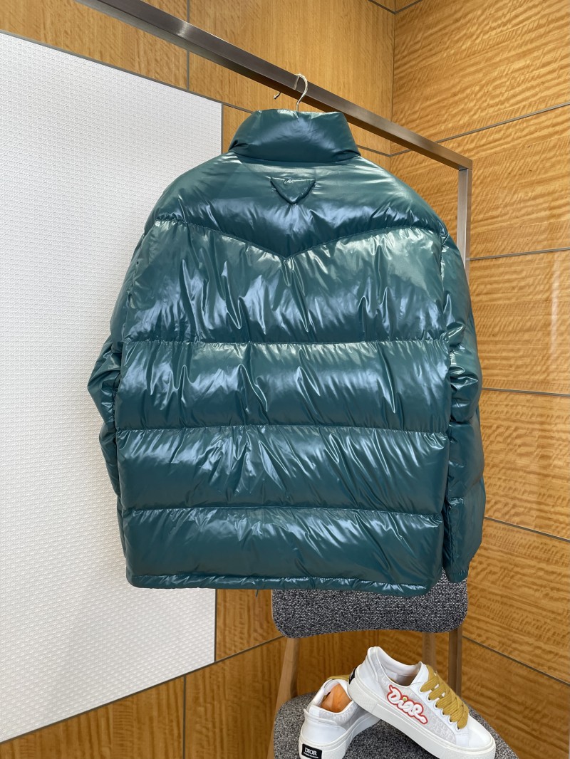 Prada 3D Logo Glossy Stand Collar Down Jacket1 1
