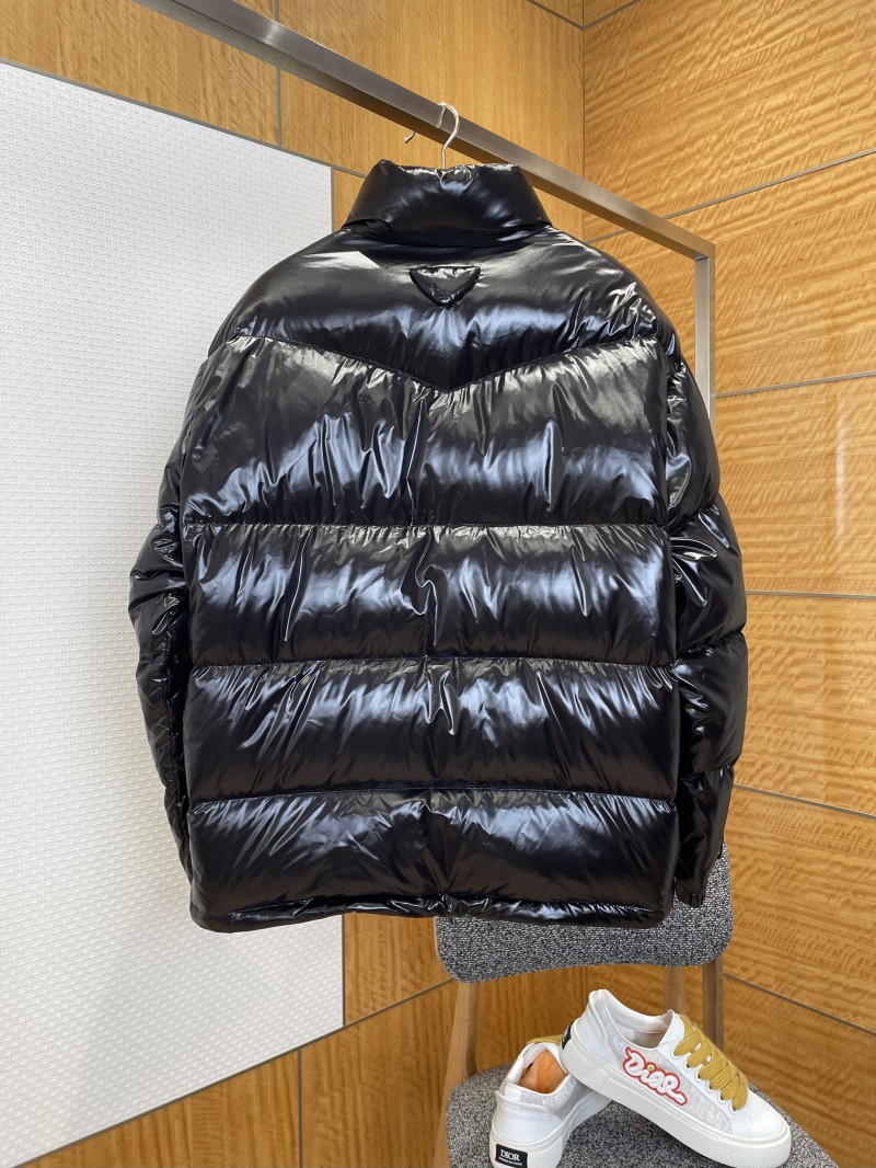 Prada 3D Logo Glossy Stand Collar Down Jacket 2 1