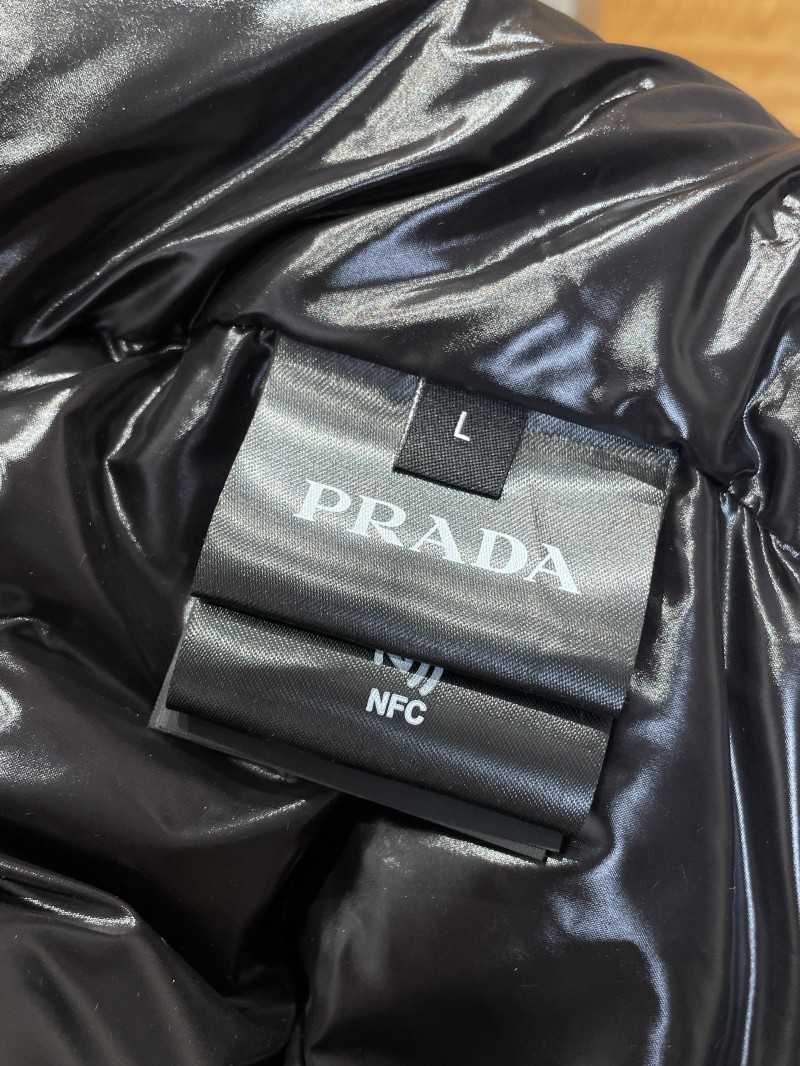 Prada 3D Logo Glossy Stand Collar Down Jacket 2 8