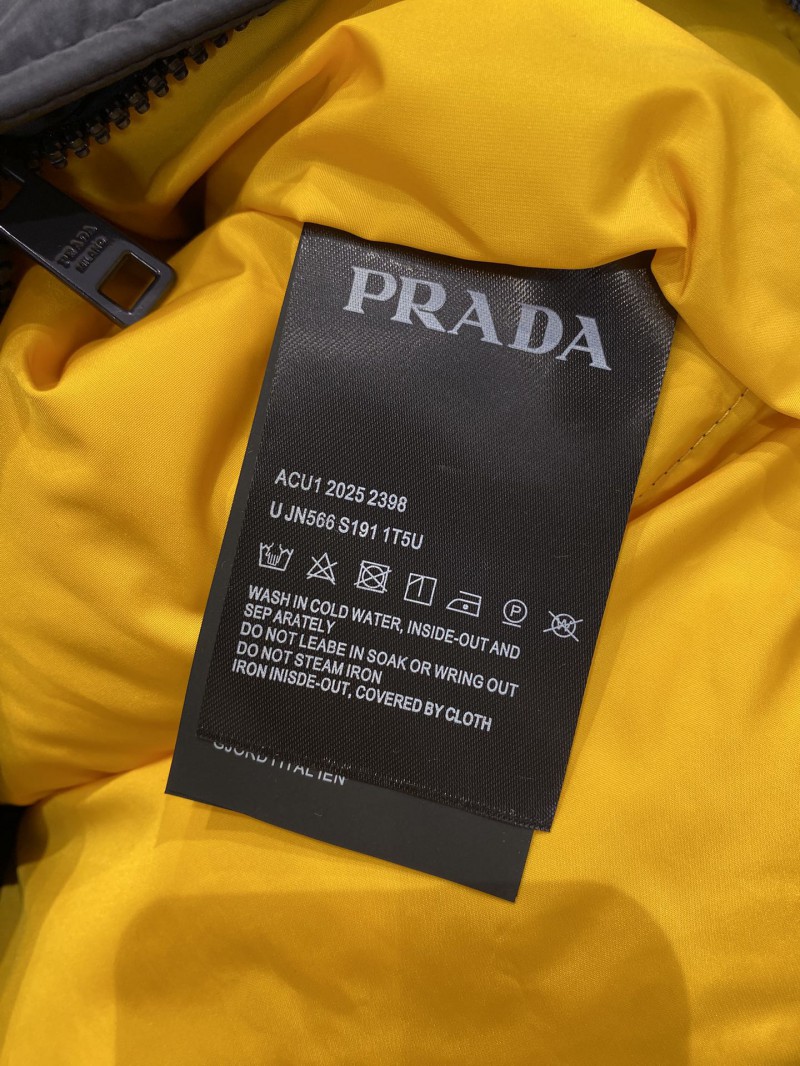 Prada Enameled Triangle Logo Stand Collar Hooded Down Jacket1 8