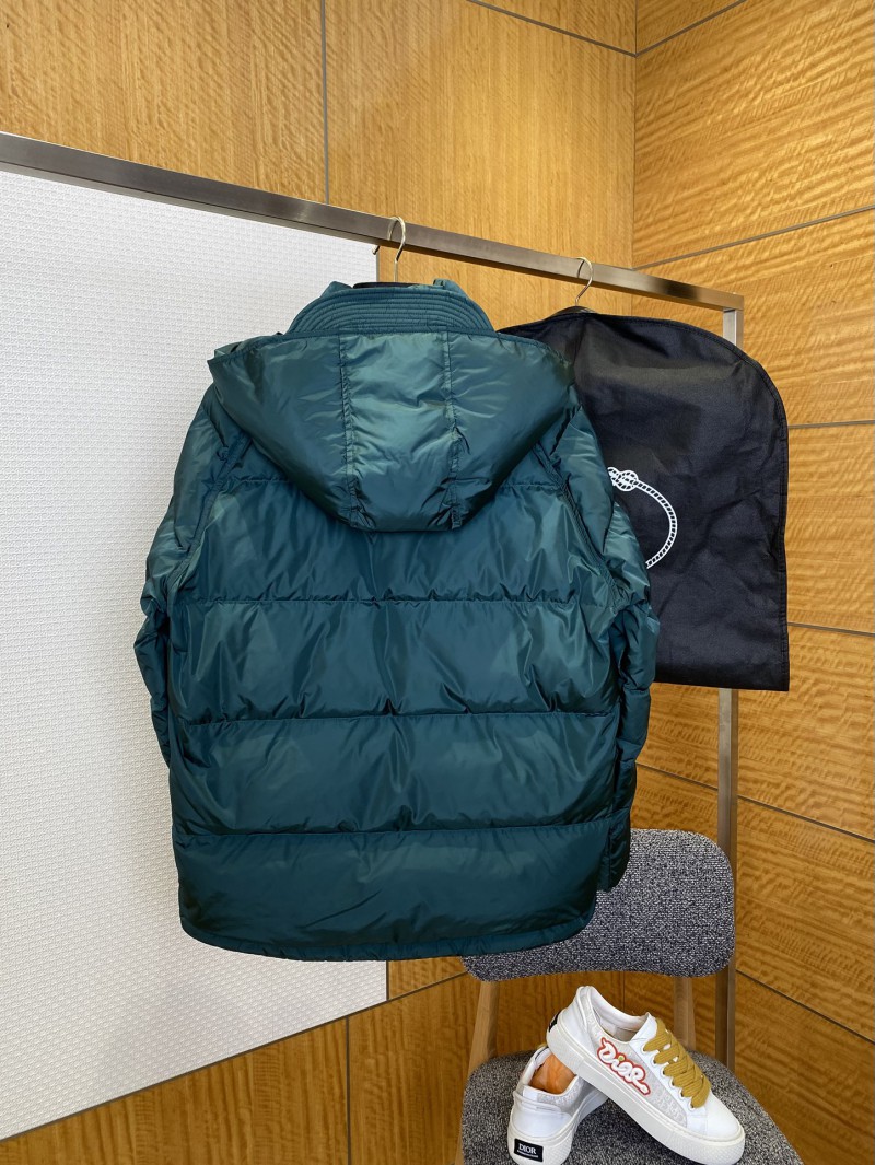 Prada Enameled Triangle Logo Stand Collar Hooded Down Jacket 2 1