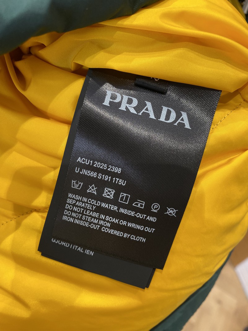 Prada Enameled Triangle Logo Stand Collar Hooded Down Jacket 2 8