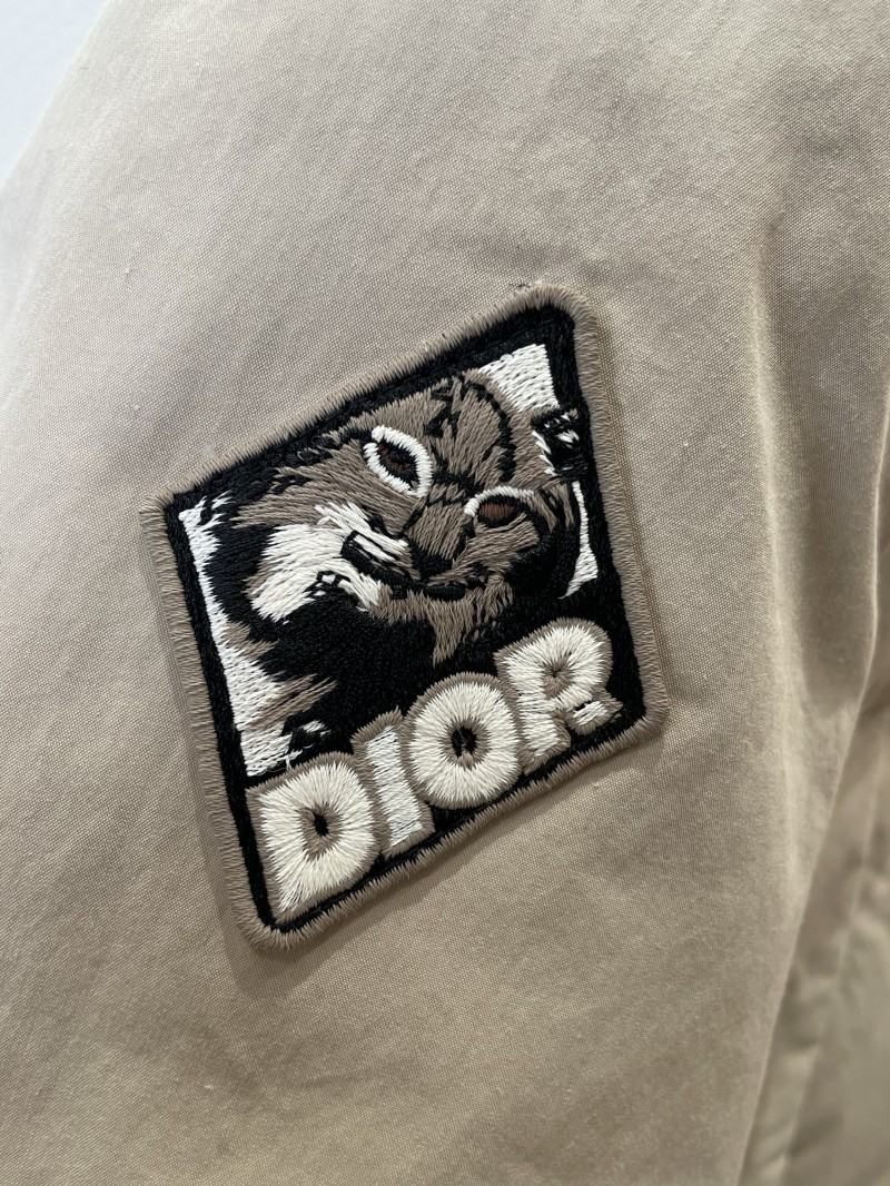 Dior Embroidered Patch Baseball Collar Cotton Jacket 5