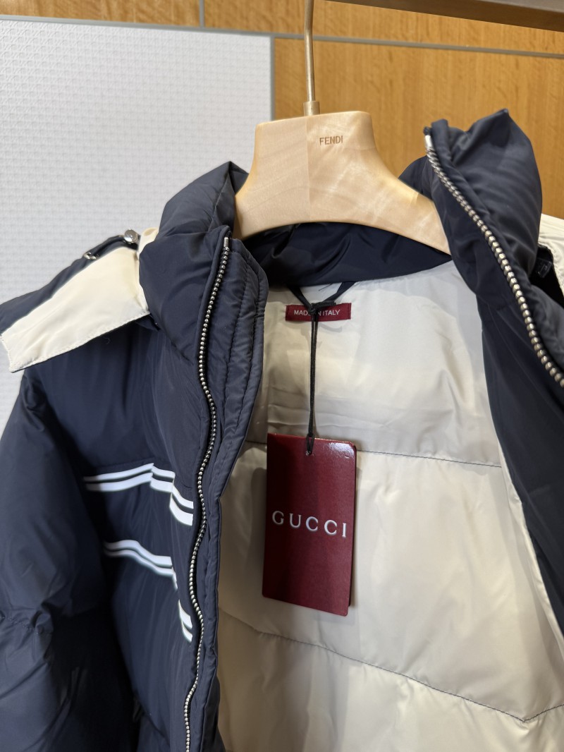 Gucci Letter Jacquard Stand Collar Hooded Down Jacket 8