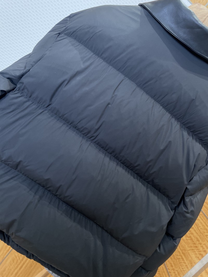 Miu Miu Logo Print Leather Collar Down Jacket 2 6