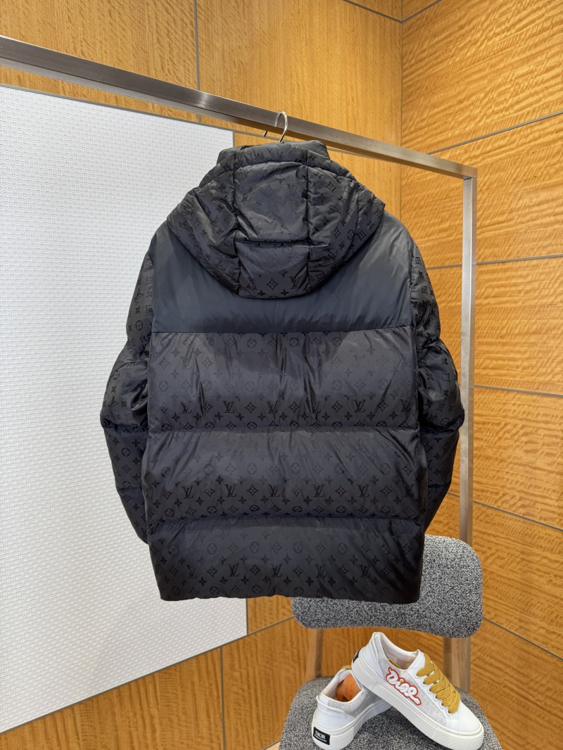 LV All-Over Print Hooded Stand Collar Down Jacket 1