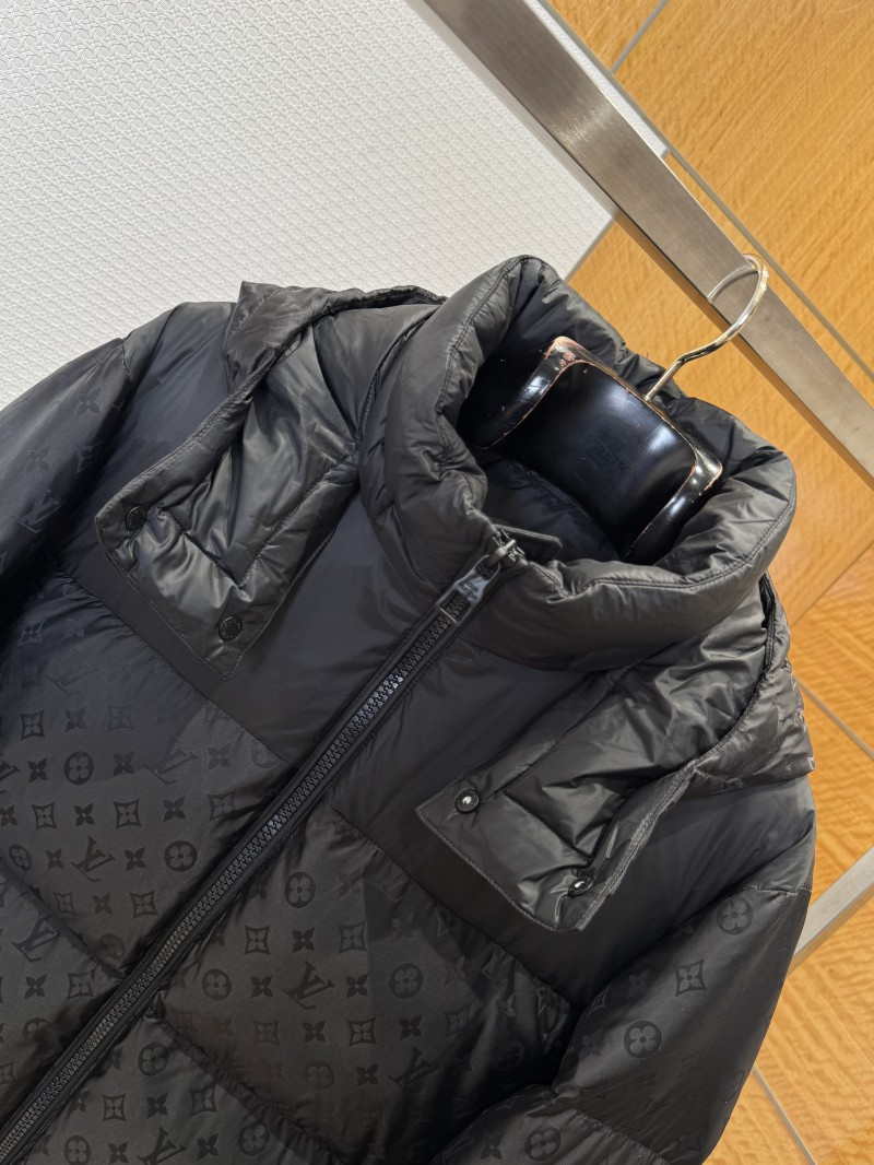 LV All-Over Print Hooded Stand Collar Down Jacket 2