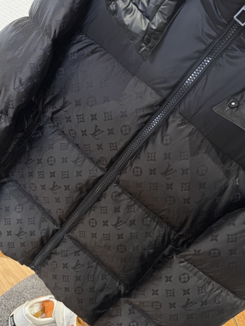 LV All-Over Print Hooded Stand Collar Down Jacket 3
