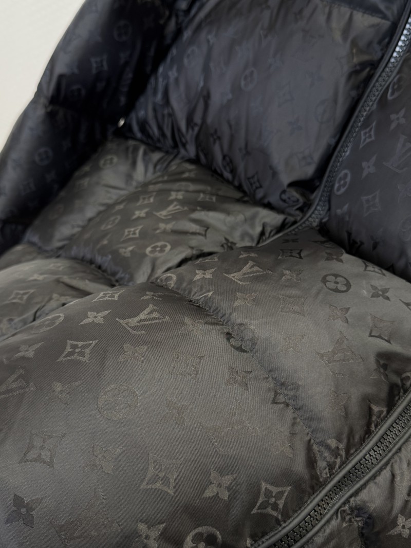 LV All-Over Print Hooded Stand Collar Down Jacket 4
